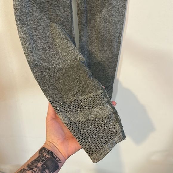 PINK VS Victoria's Secret Workout Leggings mesh bottom legging tights grey bumm - Picture 2 of 6